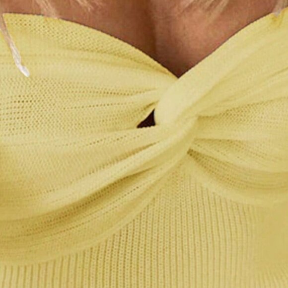 Yellow Casual Women's Sexy Cute Fitted Backless tube top - Picture 6 of 8